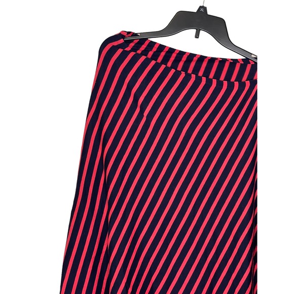 Lilly Pulitzer Women Poncho Wrap Cape Shawl Button Coral Stripe Red Medium/Large - Picture 4 of 5